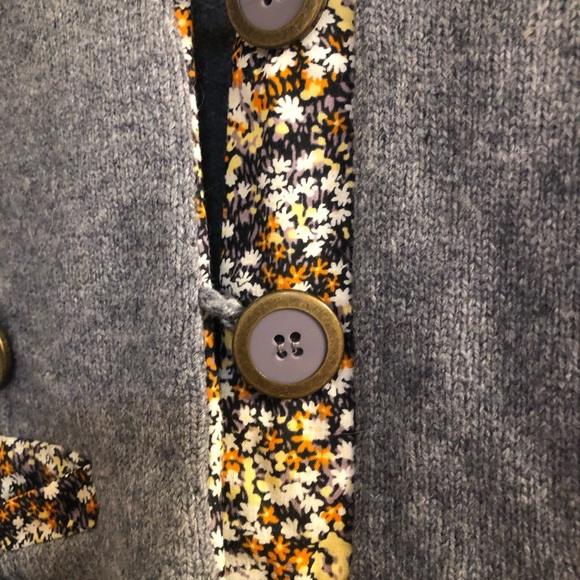 Cartonnier Gray Wool Floral Cardigan - Picture 2 of 5